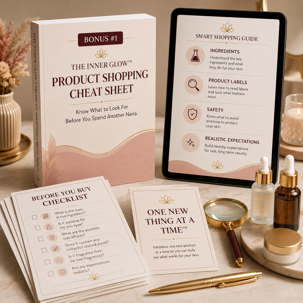 Inner Glow Product Shopping Cheat Sheet
